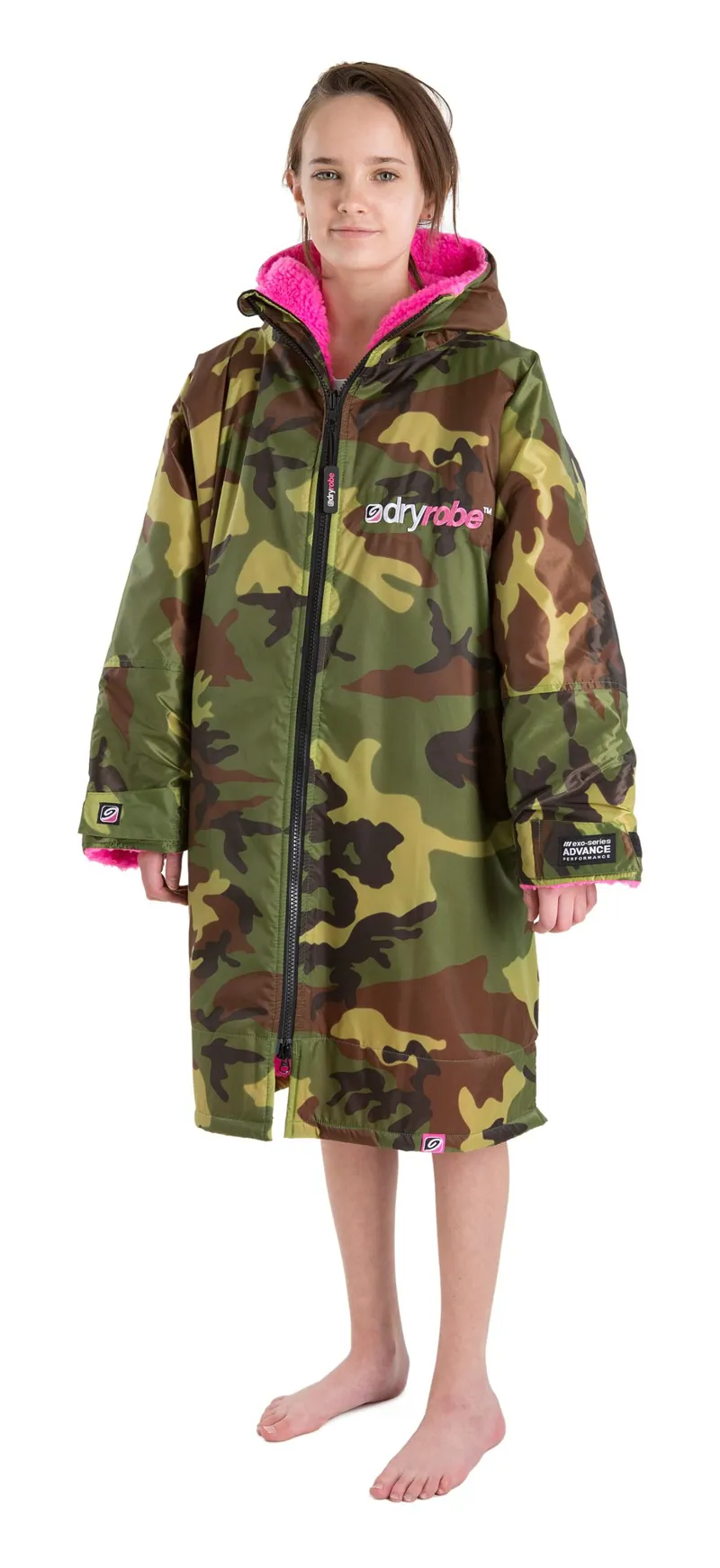 Dryrobe Kids Long Sleeve Camo/Pink-1